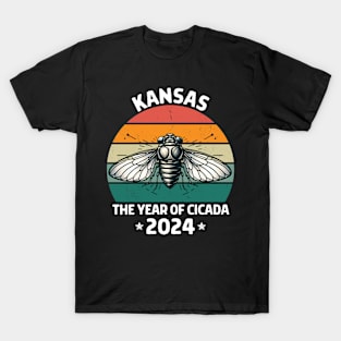 Retro cicada 2024 kansas cicada invasion T-Shirt